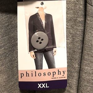 Philosophy NEW Grey Cotton Blazer Jacket